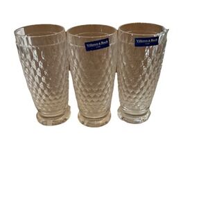Villeroy‎ & Boch Boston Highball Glasses, 3 Tumblers, Clear Crystal NEW IN BOX!
